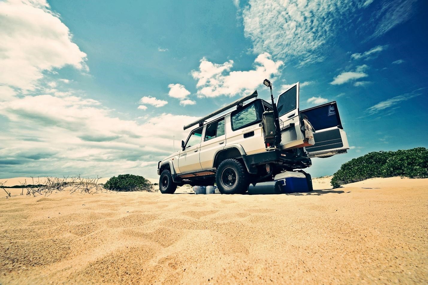 car at desert