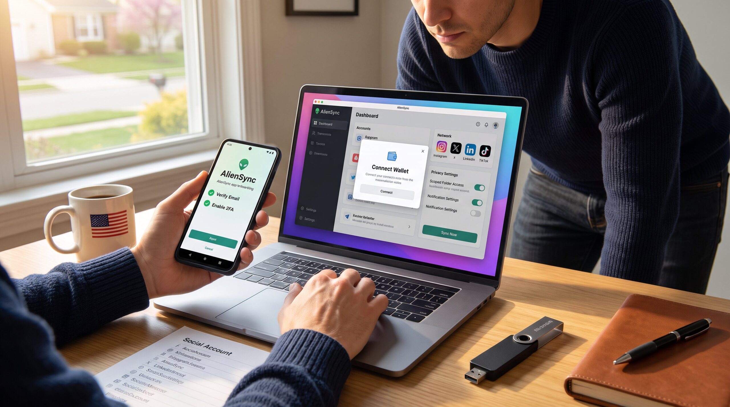 How to Set Up the AlienSync Social App