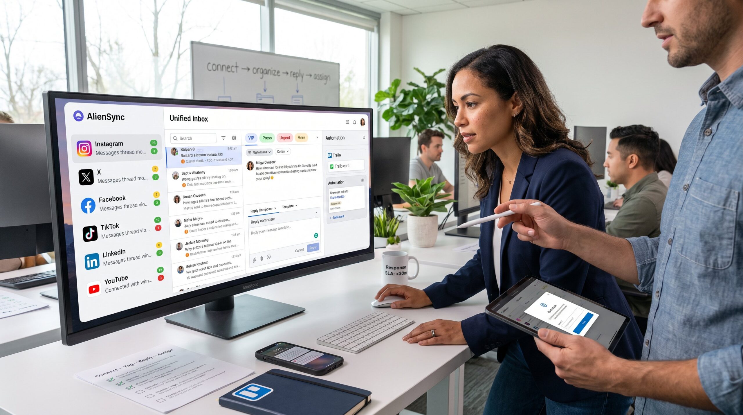 How to Manage Social Messages in AlienSync