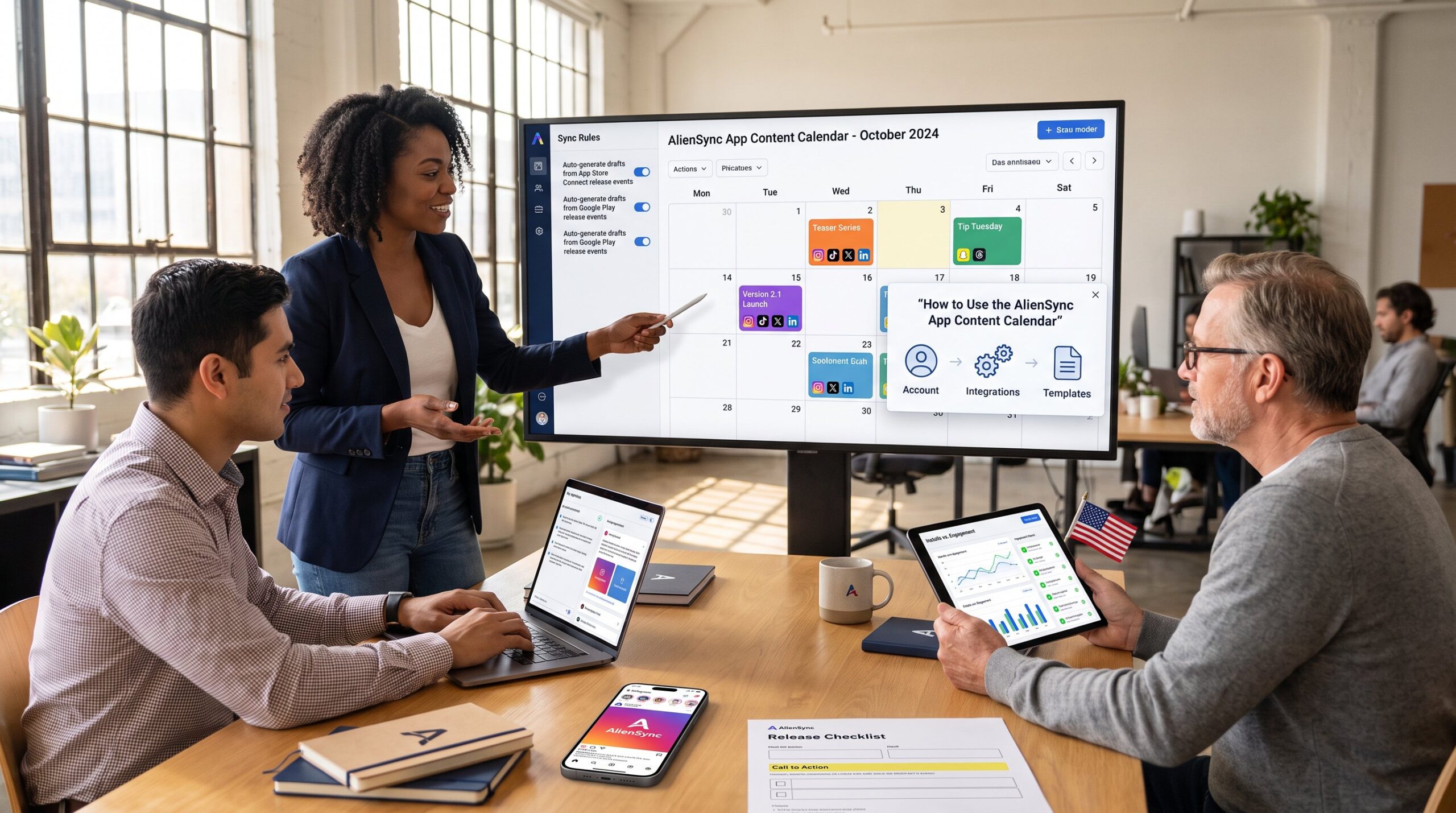 How to Use the AlienSync App Content Calendar