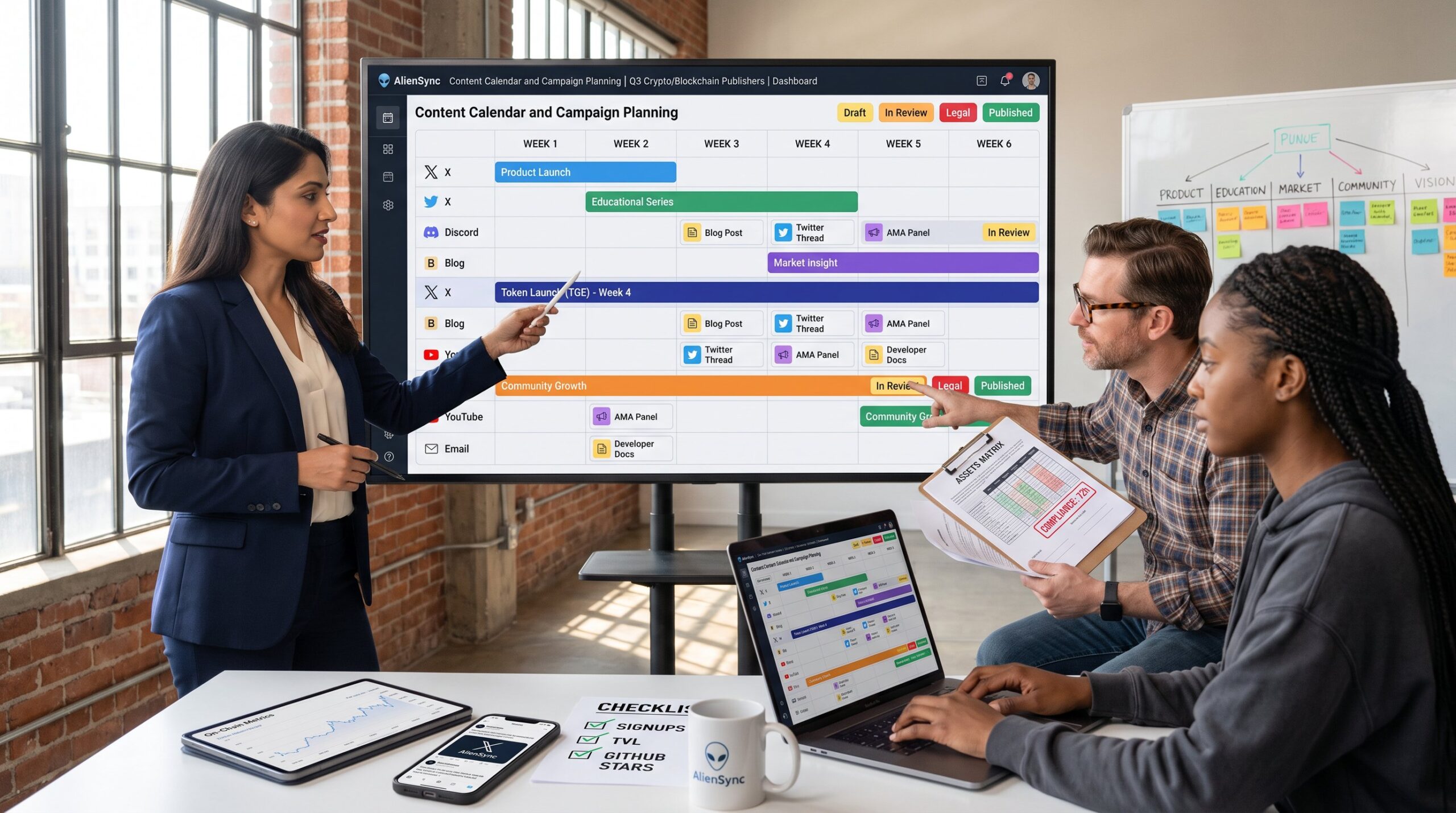 AlienSync Content Calendar and Campaign Planning
