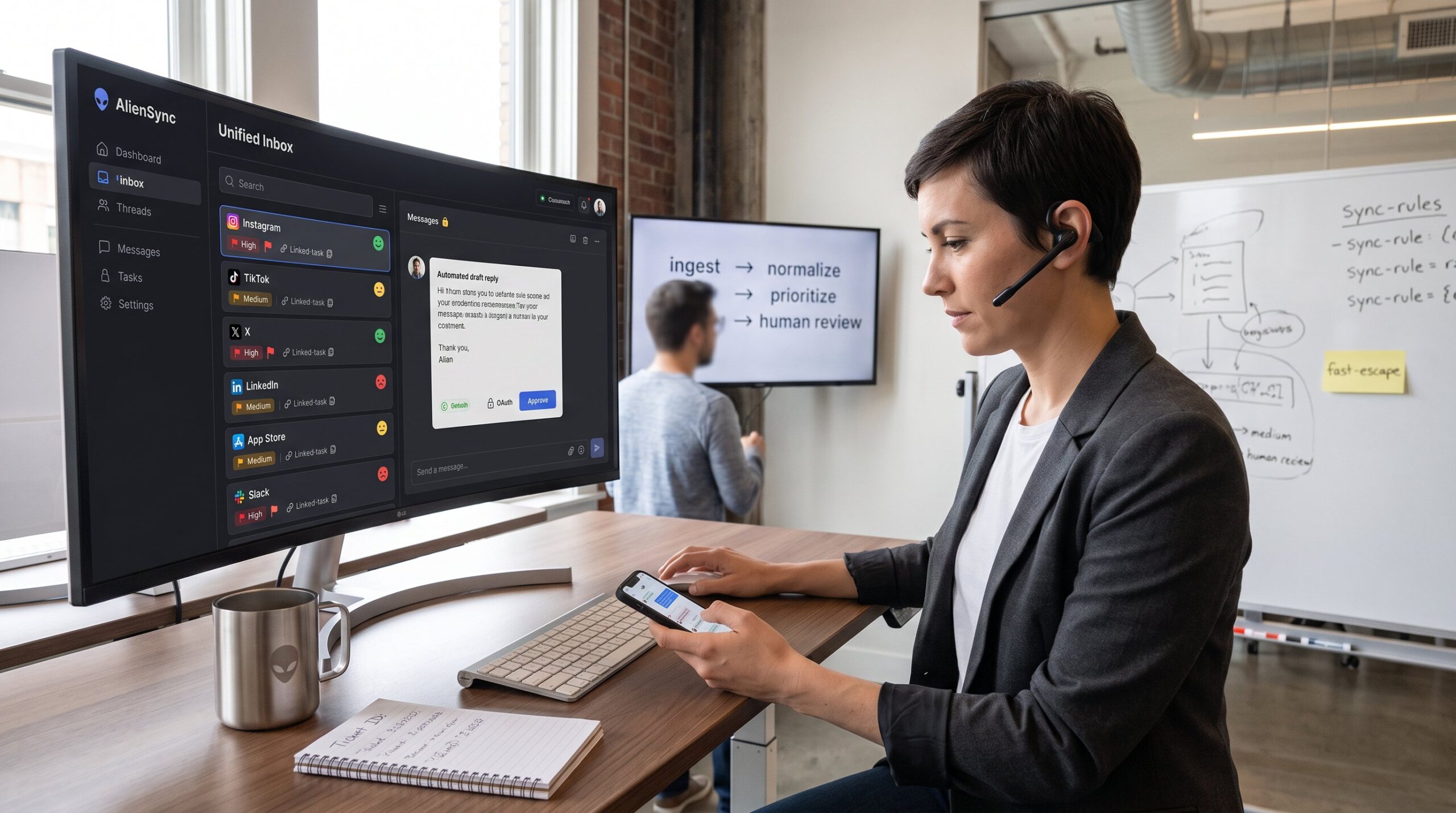 How AlienSync Handles Comments and Social Messages